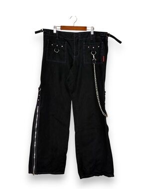 Tripp NYC Black & Purple Chain Pants Goth Emo Alternative Y2K Size 15 FLAWED